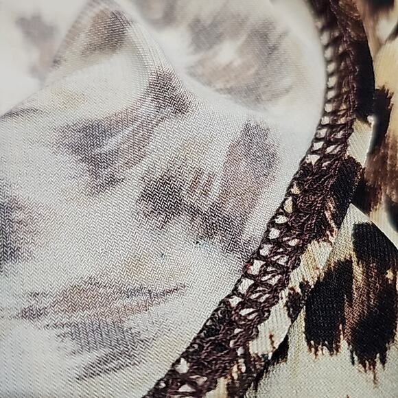 Chico's Leopard Print V Neck 3/4 Sleeve Shift Dress Chico's 3 US XL/16 - Picture 9 of 10